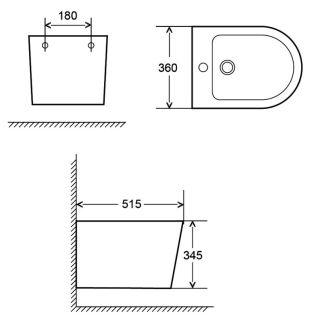 Биде подвесное AQUAme AQM2101 белый глянцевый